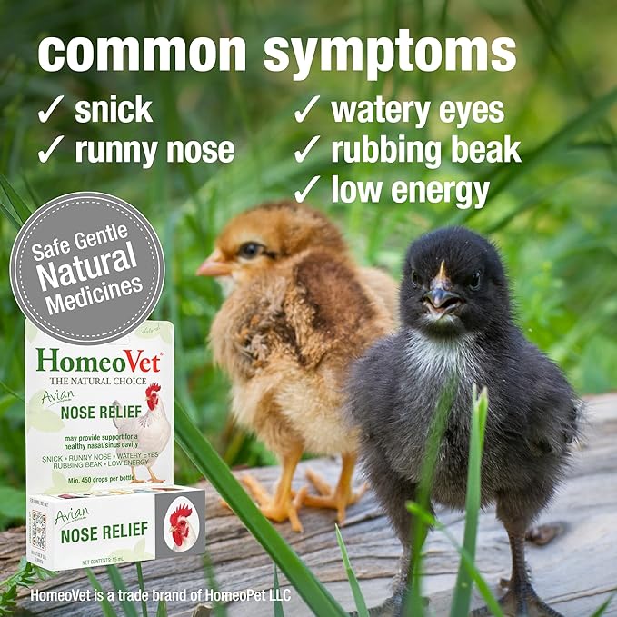 HomeoPet Avian Nose Relief, Safe and Natural Bird and Chicken Supplement, 15 Milliliters