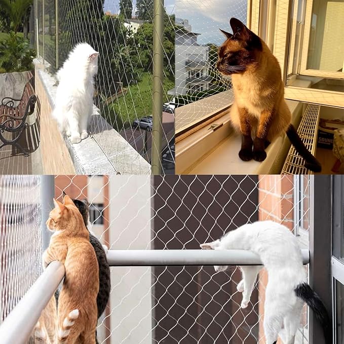Cat Balcony Net 10x26ft Anti-Fall Fence Net Dog Fence Nets,Small Patio for Apartment Balcony Protection for Balcony Window Stairs Netting