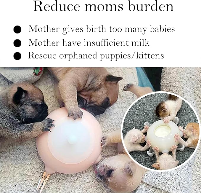Puppy Milk Feeder Nursing Station feeders for Multiple Puppies Milk replacer Dongdong pet (S Size Cat/Mini Puppy)