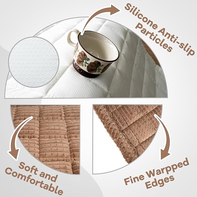 Washable Dog Couch Cover Protector, Non Slip Dog Bed Mat Machine Washable Large Blanket for Dogs, Pet Couches Covers for Sofa (Coffee, 24.8 * 53.9 '')