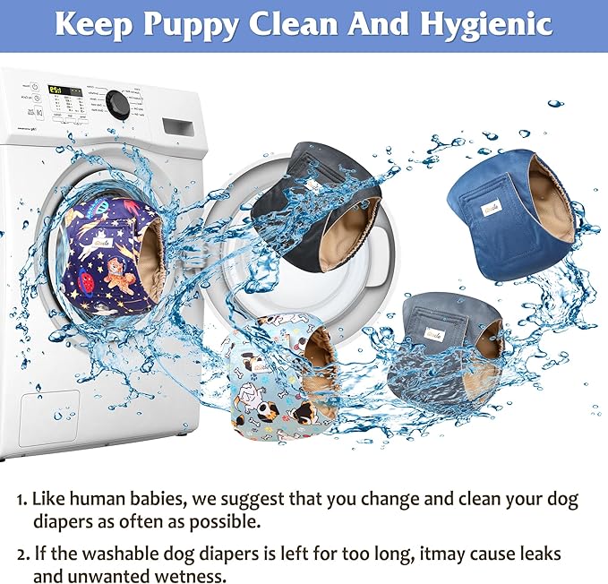 5 Pack Dog Diapers Male Reusable, Premium Belly Bands for Dogs, High Absorbing Male Dog Pee Wraps for Doggie in Incontinence or Excitable Urination and Training Black XXL