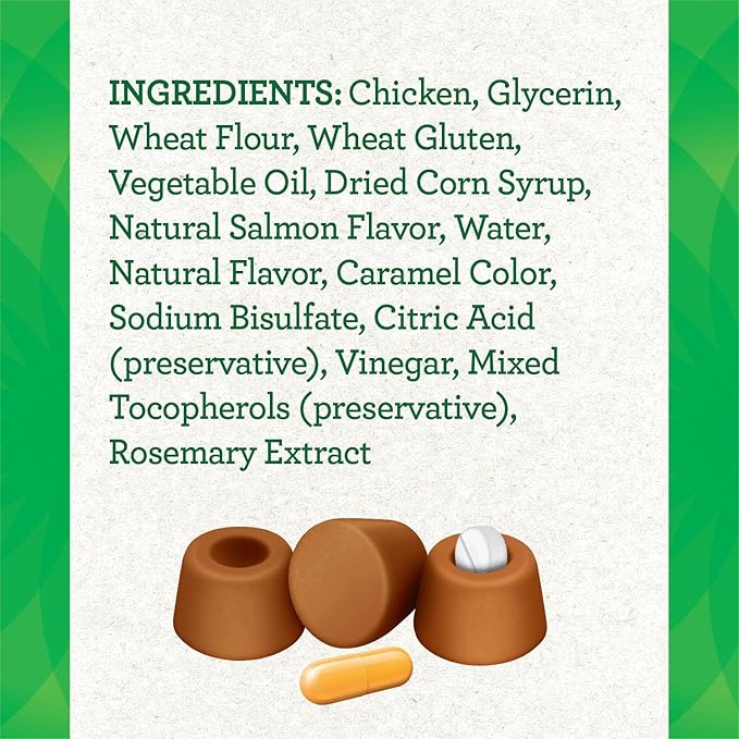 Greenies Feline Pill Pockets for Cats Natural Soft Cat Treats, Salmon Flavor, 3 oz. Pouch (85 Treats)