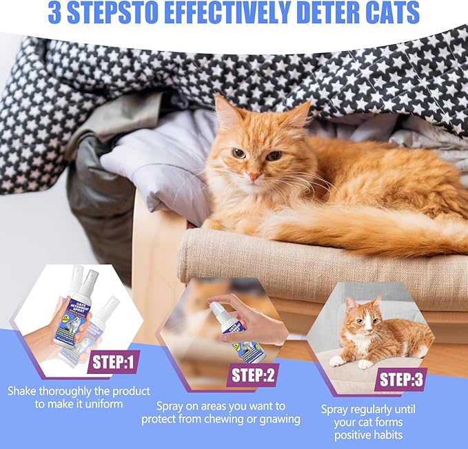Cat Deterrent Spray - Cat Scratch Deterrent Spray for Furniture Protection, Scratch & Chew Deterrent Fei 02