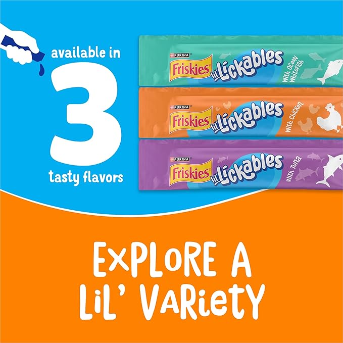 Purina Friskies Lil’ Lickables with Chicken Lickable Cat Treats - 16 oz (Pack of 32)