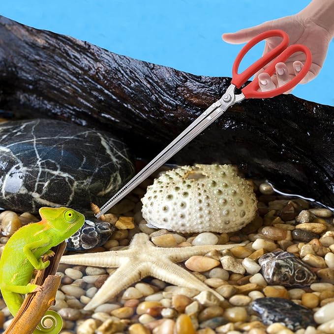 2PCS Snake Feeding Tongs, 15 Inch Heavy Duty Reptile Feeding Tongs, Extra Long Tweezers for Corn Ball Python Accessories, Bearded Dragon Reptile Tank Accessories Terrarium Supplies