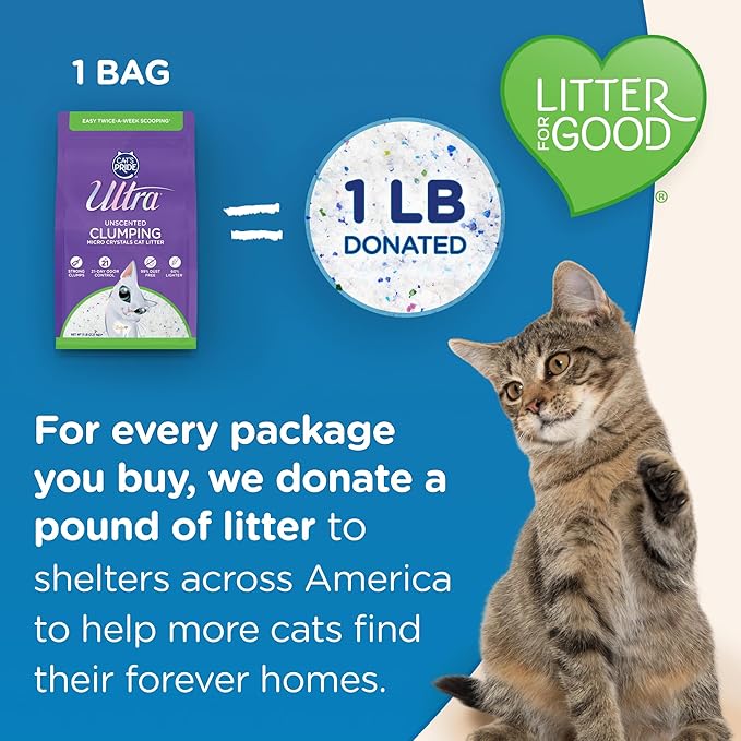 Ultra Clumping Micro Crystals Cat Litter - Dust Free, Soft on Paws, Fragrance Free - 5 Lbs.