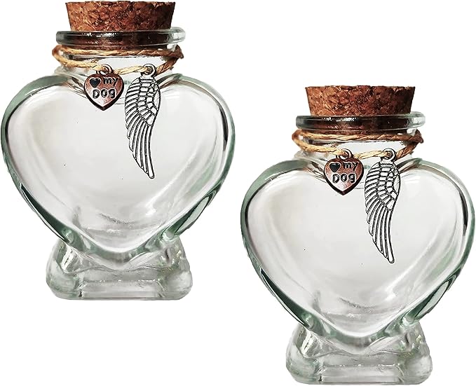 Fight Club memorial bottle for pet hair，Pet fur memorial fur keepsake，dog cat keepsake fur, pet memorial urn (dog*2)