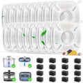 32 Pack Cat Water Fountain Filters, 16 Pcs Replacement Cats Fountain Filters & 16 Pcs Pre-Filter Sponges for 95oz/2.8L 135oz/4L 67oz/2L Automatic Pet Water Fountain Cat Dog Water Dispenser Filter