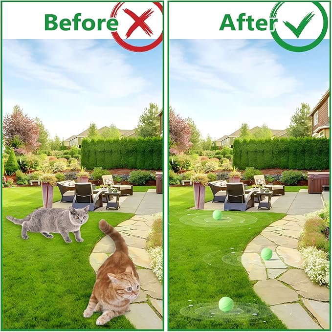 VITAFOR Cat Deterrent Outdoor, 10 Pack Natural Peppermint Oil Cat Deterrent Balls Outdoor Indoor Keep Cats Out of Yard Garden Lawn Prevent Scratch and Chew (Green)
