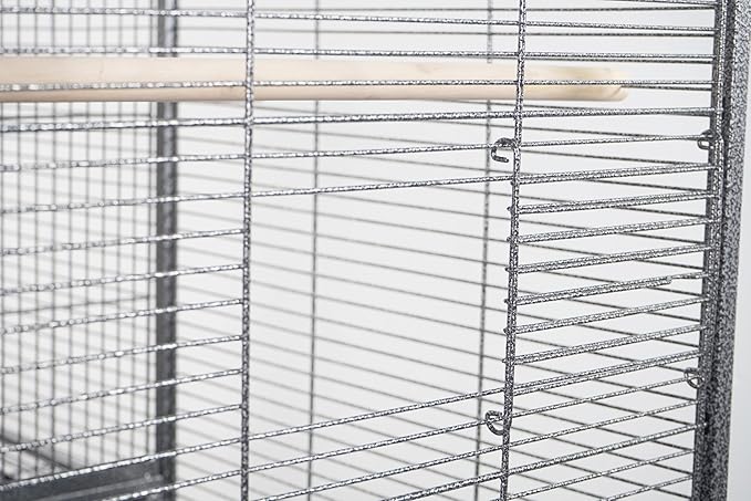 1F/2F/3F Stackable Center Divided Breeder Breeding Bird Flight Double Rolling Cage for Aviaries Canaries Cockatiels Lovebirds Finches Budgies Small Parrots. (Black Vein, 3F)