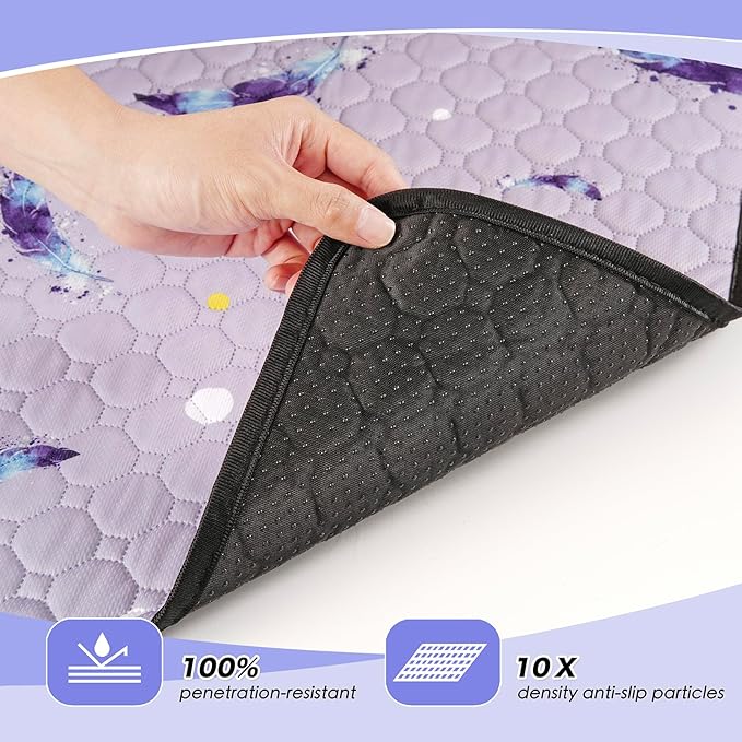 Washable Pee Pads for Dogs, 1 Pack Reusable Puppy Pads, Super Absorbent & Leakproof Dog Pads, Anti-Slip Dog Pee Pads for Puppy Training & Incontinence, Leaf Pattern, 63"x63"