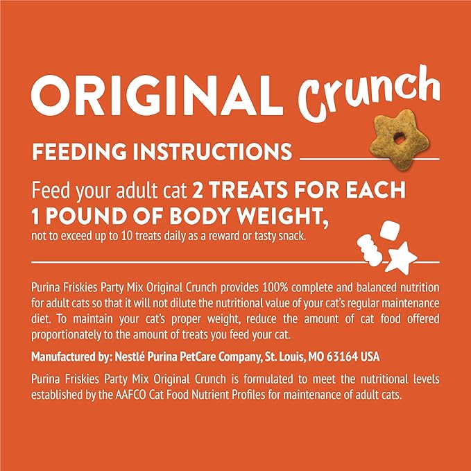 Purina Friskies Cat Treats, Party Mix Original Crunch - (Pack of 6) 6 oz. Pouches