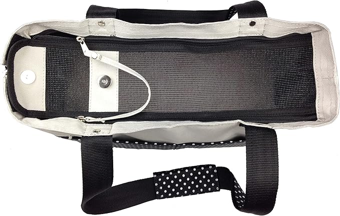 Pet Life ® Tote Spotted Fashion Pet Carrier Purse - Dog Carrier with Built-in Leash Securer and Above-top Dual-Zipper