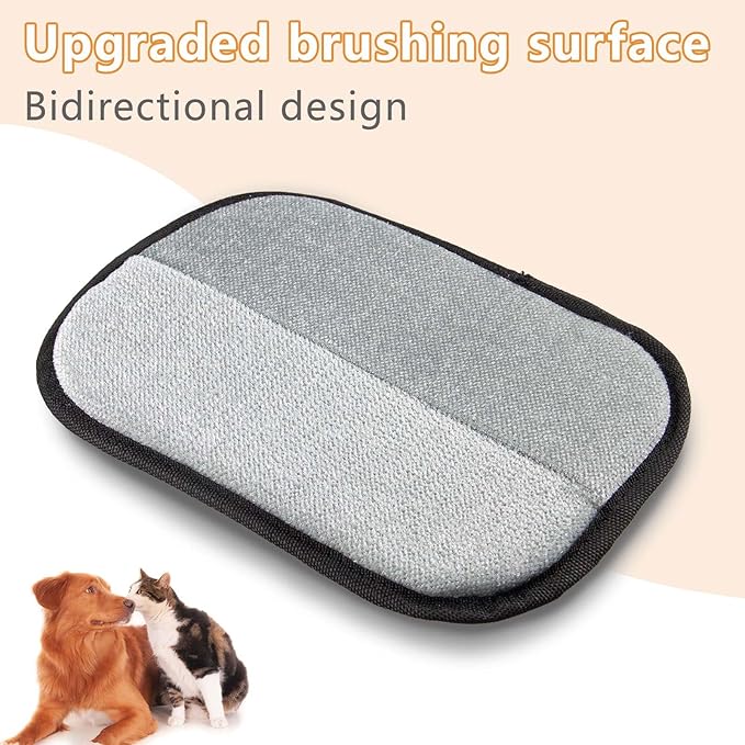 Thickened Pet Hair Removal Glove - Electrostatic Cat Dog Hair Remover Glove, Reusable Magic Brush Pet Hair Remover Tool for Couch, Carpet, and Car Seat (Black, 2 Pack)