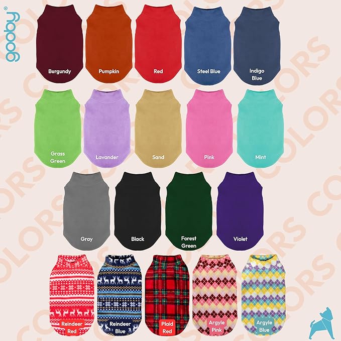 Gooby - Stretch Fleece Vest, Pullover Fleece Vest Jacket Sweater for Dogs, Reindeer Blue, 4X-Large