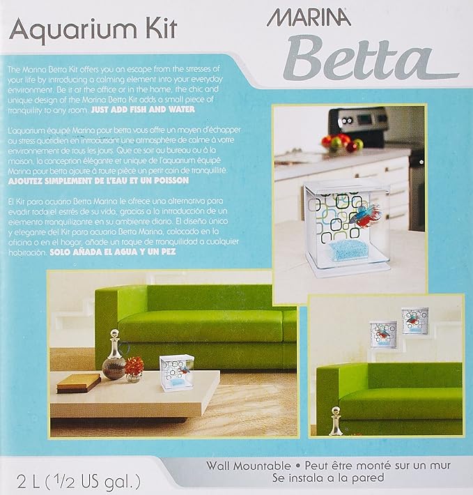 Marina Betta Aquarium Starter Kit, Geo Bubbles