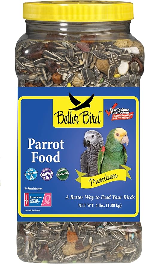Premium Parrot Food, 4 lb Jar