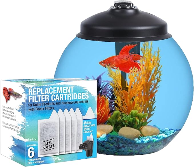 3-Gallon L26 Fish Tank Kit and Small 6-Pack Filter Cartridges