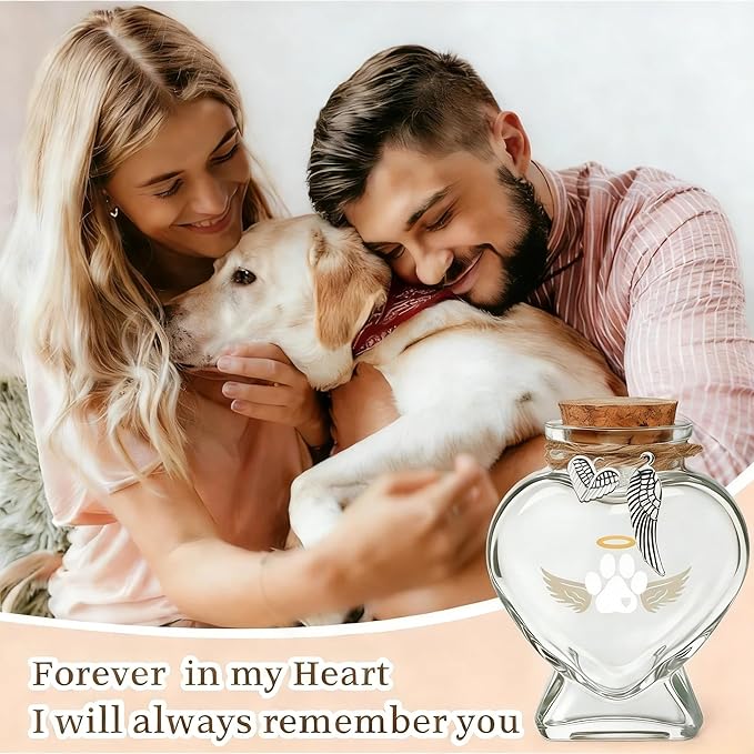Loss of Dog Cat Pet Sympathy Gift, Memorial Bottle for Pet Hair, Pet Fur Keepsake, Memorial Urn, Pet Memorial Suncatcher and Dog Hair Keepsake, Dog Memory Memorial Keepsake(Mooncatcher)