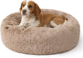 Bedsure Calming Dog Bed Medium Size Dog - 30in Donut Round Washable Medium Pet Bed,Anti-Slip＆Removable Cover,420GSM Anti-Anxiety Fluffy Plush Faux Fur,Fits up to 45 lbs Pets,Plus Version