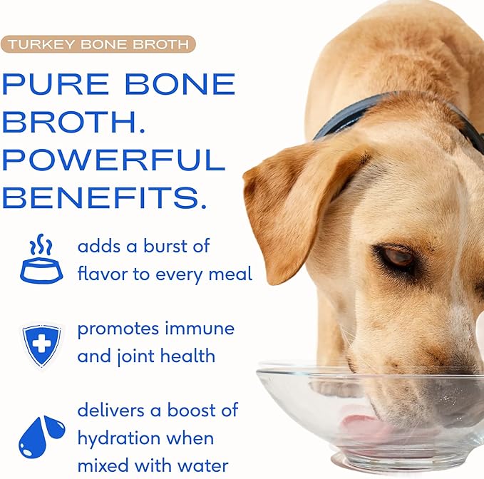 Native Pet Bone Broth for Dogs and Cats - Turkey Bone Broth Powder Dog Food Toppers for Picky Eaters - Provides Extra Nutrition for Joint Strength, Immune Support & Heart Health - 96 Scoops