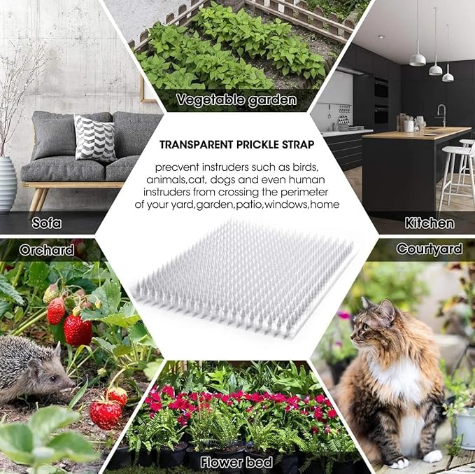 10 Pack Cat Repellent Mats for Outdoor Indoor Use - 16"x13.3" Paws Safe Pet Deterrent Mat with Soft Spikes, Keep Cats&Dogs Away from Furniture, Gardens, Beds, Countertops