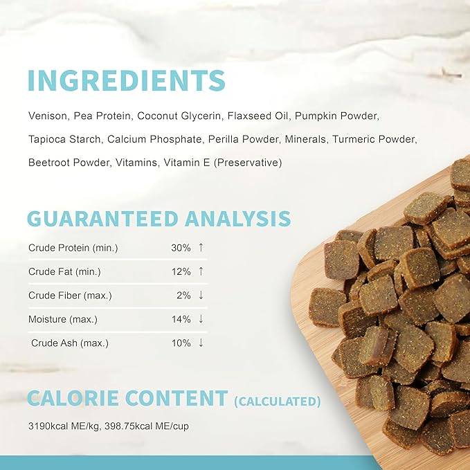 Herz Air-Dried Dog Food – New Zealand Venison Recipe 2 lb, Single Pure-Meat, Grain Free, All Natural, High Protein, Limited Ingredients