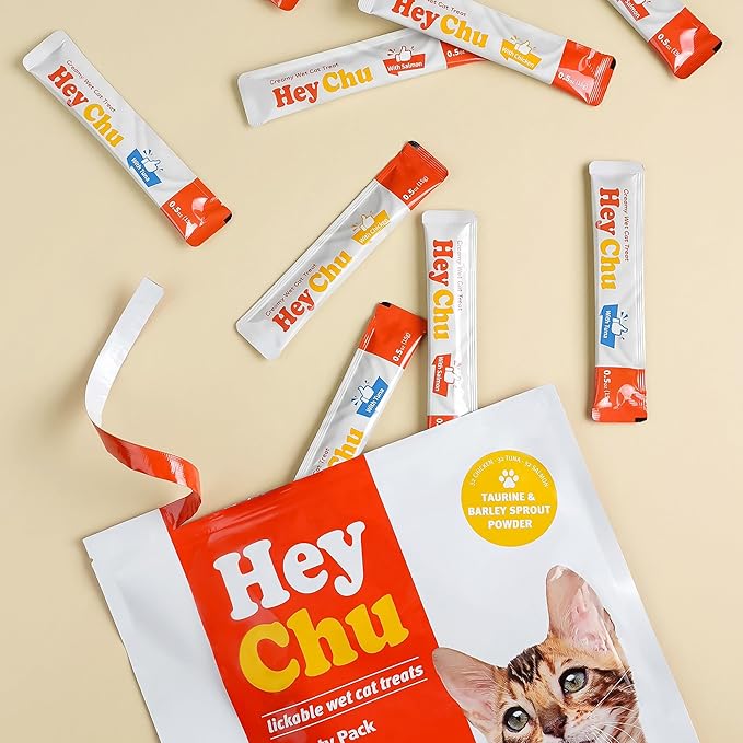 Lickable Cat Treats - Grain-Free Squeezable Wet Cat Food Topper for Kittens & Seniors, Variety Pack (Tuna, Salmon, Chicken), 96 Tubes Bulk