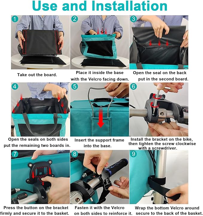 Bicycle Front Basket, Dog Car Seat with Safety Rope, Folding Detachable Quick Release Easy Install, for Pet, Shopping, Commuter, Camping and Outdoor(Color:Gris)