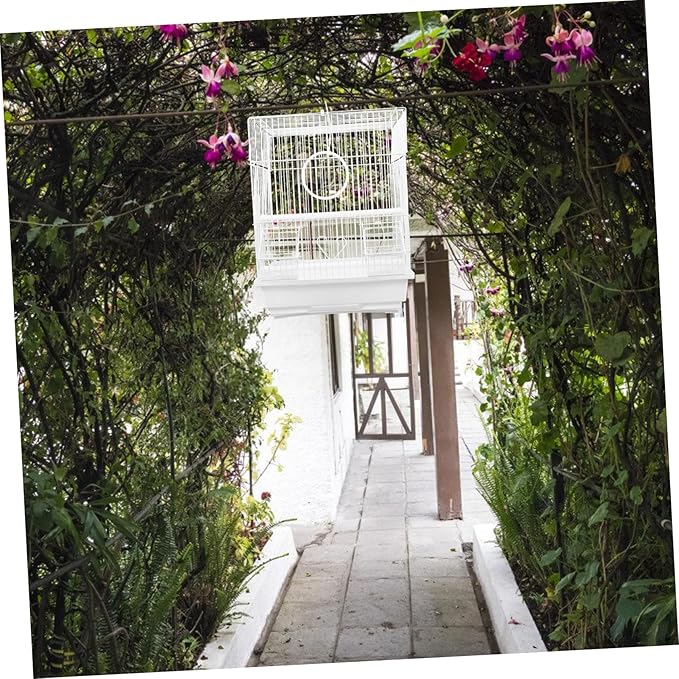 1Set Lightweight Handheld Bird Carrier Cage Portable Pet Parrot Cage for Travel Spacious Design with Breathable Wire Structure for