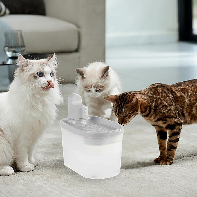 Cat Water Fountain - Wireless Water Fountain with Motion Sensor - 84.5oz/2.5L Automatic Cat Water Dispenser with Ultra-Quiet Pump by PETMAKER