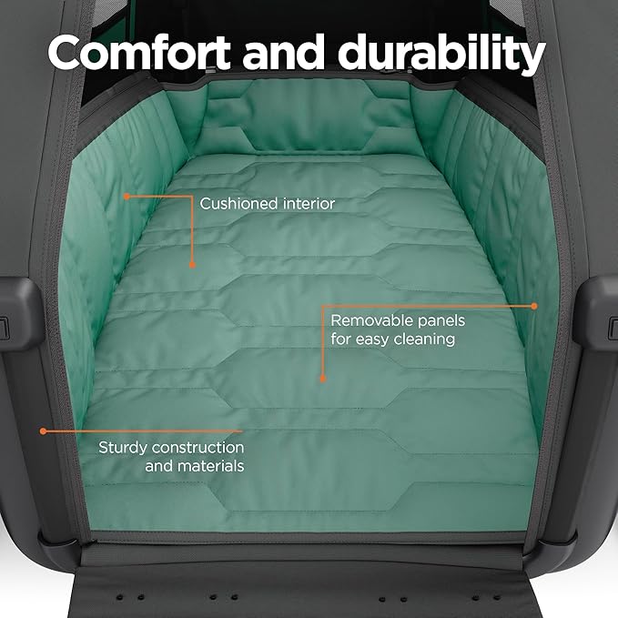 Thule Bexey pet Bike Trailer - Carrier for Small & Large Sized Dogs - Foldable Design - Easy to Connect to Bike - Padded Interior - Converts into Travel Crate - Durable Materials