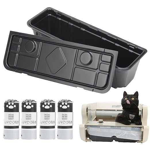 1 Permanent Waste Receptacles with 40 PCS Litter Box Liner for Littermaid 1St/2nd Edition Automatic Cat Litter Box, Litter Tray with Cat Litter Liners, Easy-Tie Handles (Machine NOT Included)