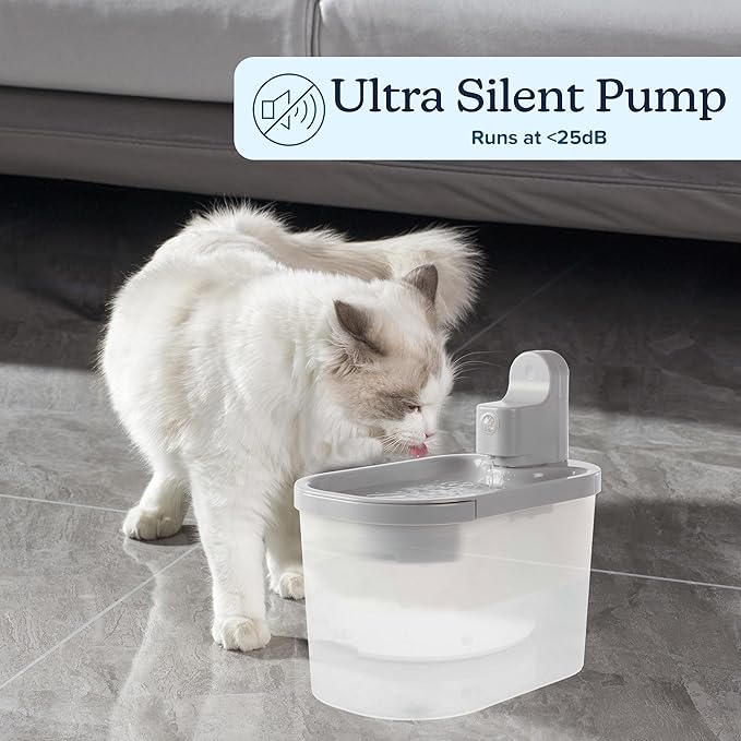 Cat Water Fountain - Wireless Water Fountain with Motion Sensor - 84.5oz/2.5L Automatic Cat Water Dispenser with Ultra-Quiet Pump by PETMAKER