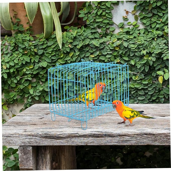 Portable Parrot Travel Cage Standing Perch Wear-Resistant Steel Wire Carrier for Small Birds Convenient Bird Carrier for Travel
