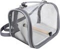 Portable Small Bird Travel Cage Carrier with Gray Lightweight Handheld Design for Small Parakeets Parrots Conures Outdoor Trips and Vacations