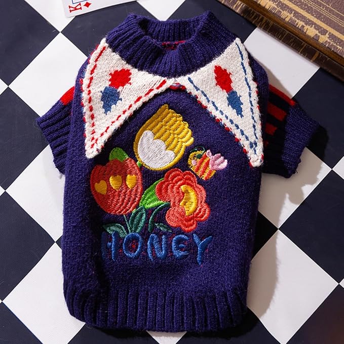 Cat Christmas Sweater Dog Circus Clown Jester Costume with Joker Hat for Small Dogs Cats Cosplay Apparel Kitten Clothes