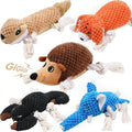 LEGEND SANDY Dog Squeaky Toys for Puppy, 5 Pack Small Dog Toys, Stuffed Animal Puppy Toys with Tug of War Ropes Value Bundle, Puppy Chew Toys for Teething with Squeakers Small Medium Breeds