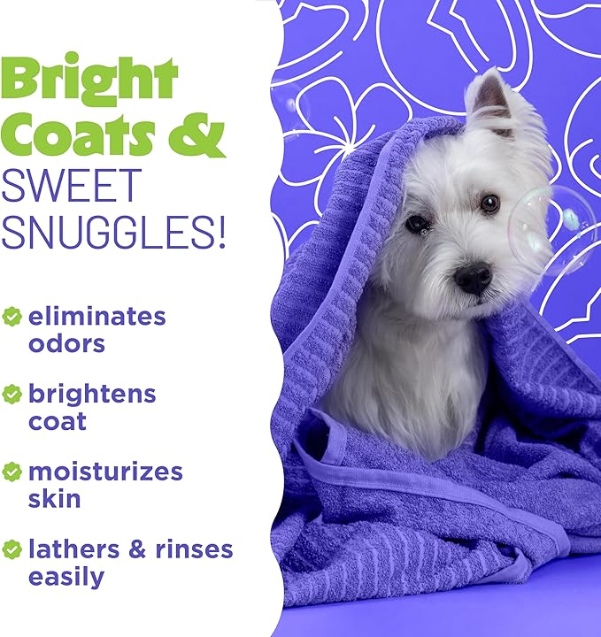 TropiClean Whitening Dog Shampoo, Professional Dog Shampoo, Whitening & Brightening, For All Coat & Color Types, Puppy Safe, Made in USA, 2.5 Gallon