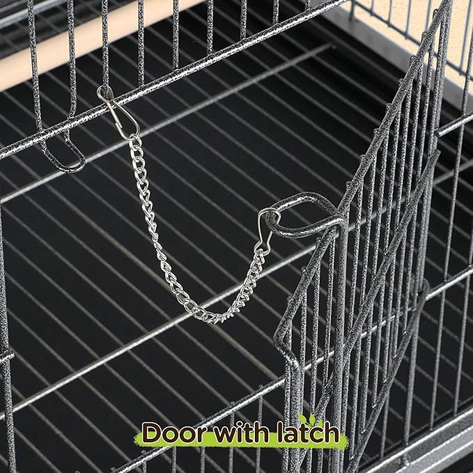 Yaheetech 52'' Bird cage w/Perches & Feeders, Large Birdcage with Pull-Out Tray, Rolling Wheels, Extra Storage, Flight Cage for Cockatiel, Parrot, Parakeet, Conure, Budgie, Pigeon Small/Medium Birds