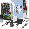 Sand Waterfall Tank Kit - Silent Operation Falling Sand Fish Tank w/LED Light and Self Cleaning Filtration - Desktop Rimless Starter Aquarium Kit, Just Add Plants - 3.38GAL | 12.8L (B1)