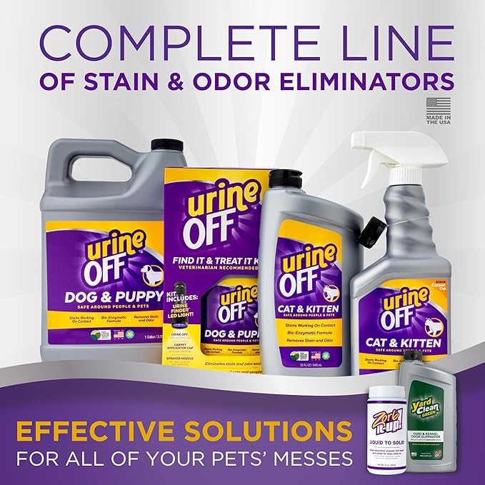 urineOFF Kitten & Cat Odor & Stain Remover | Fresh Scent Carpet Cleaner Spray | Bio Enzymatic Stain & Urine Odor Eliminator | Pet Safe Cleaner | 16.9 oz.