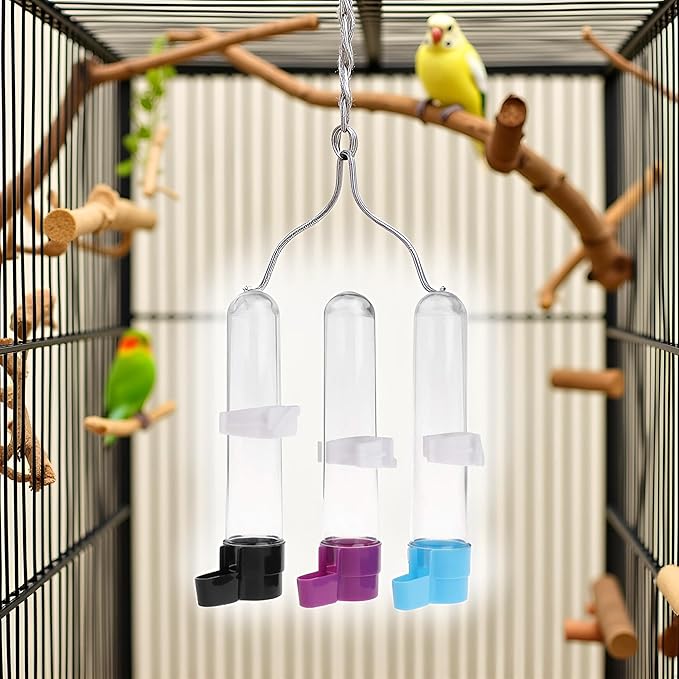 1Pc Bird Water Dispenser Automatic Feeder Hanging Food Container for Parrot Parakeet Cage Accessories (Random Color)