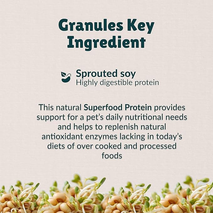 Nzymes® Sprouted Granules 2LBS (6 Pack) for Dogs, Cats, Horses, and Companion Pets. Raw Super-Food Protein and Antioxidant Nutrition. - 220 Servings - Made in The USA