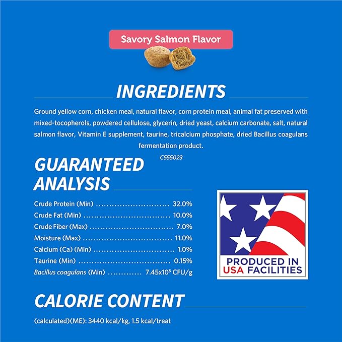 Purina DentaLife Made in USA Facilities Cat Dental Treats, Savory Salmon Flavor - 19 oz. Bag
