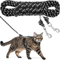Reflective Cat Leash, 15ft Escape Proof Walking Lead Yard Long Leash, Extender Leash Training Playing Outdoor for Cats Puppy Kitten Small Dogs Rabbit Small Animals