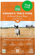 Open Farm, Ancient Grains Dry Dog Food, Protein-Rich & Nutrient Dense, 90% Animal Protein Mixed with Non-GMO Fruits, Veggies and Superfoods, Farmer's Table Pork Recipe, 11lb Bag