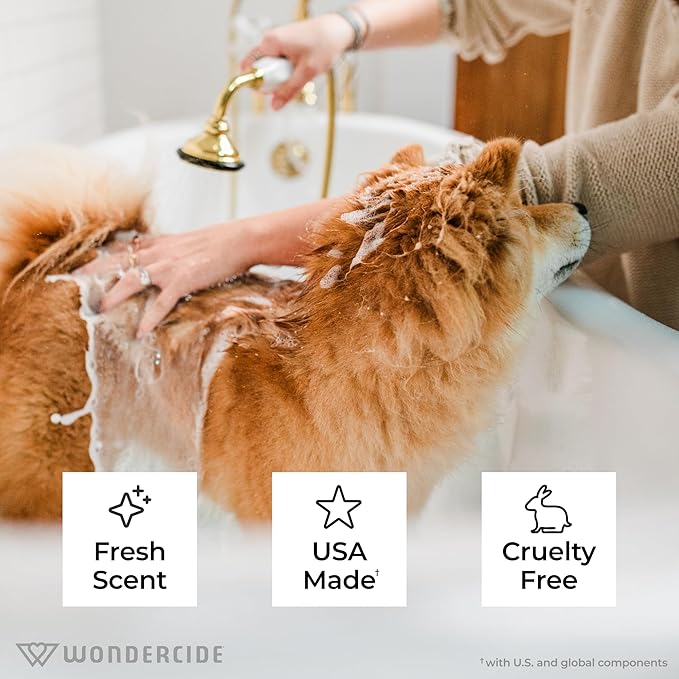 Wondercide - Flea & Tick Shampoo for Dogs and Cats - Flea and Tick Treatment with Natural Essential Oils - for Pets Over 4 Months - Powered by Plants - Rosemary - 128 Fl oz