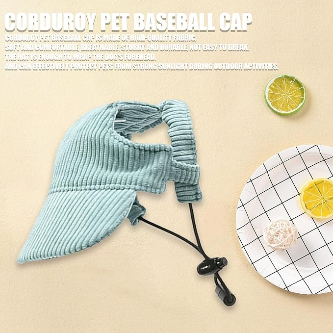 Dog Baseball Cap, Dog Cat Summer Beach Visor Hat with Ear Holes, Adjustable Puppy Sunbonnet Headdress (Green, X-Large)