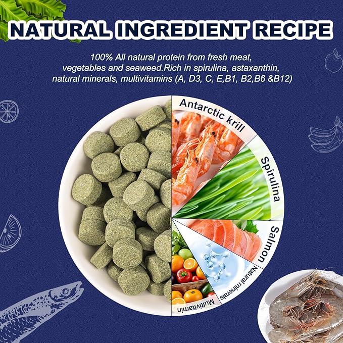 Small Fish Food Universal - Color Enhancing All Natural Ingredients Brine Shrimp Spirulina High Protein Fish Food Patch for Betta Angelfish Guppies tigerskin and Other Small Fish(4oz)